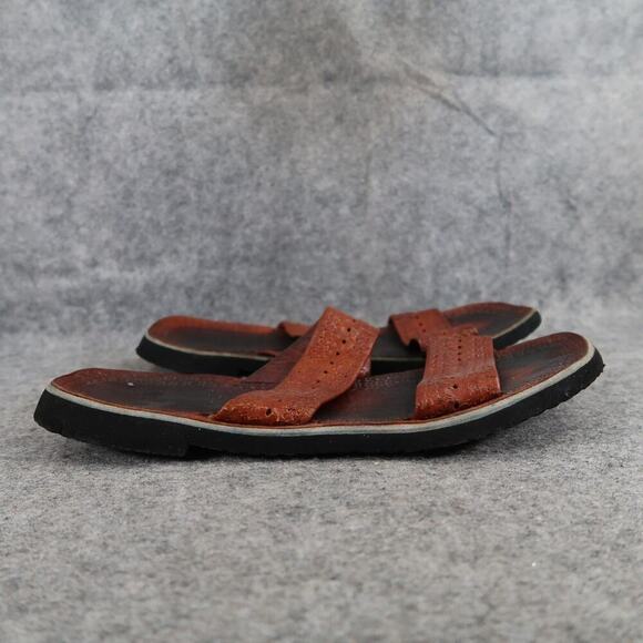 Casual Shoes Womens 8 Sandals Slides Double Strap Flat Slip On Brown Beach Boho - Picture 1 of 10